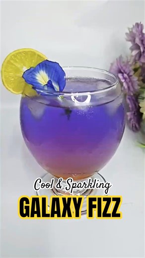 💙Galaxy Fizz Recipe | Magical Color Changing Summer Drink ✨💜 "A universe in a glass 🌌”
