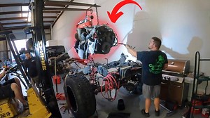 Pulling my 800HP compound turbo Cummins out of the totaled truck
