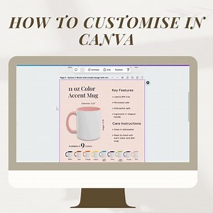 11 Oz 15 Oz Printify Color Accent Mug Product Listing Mockup Color Mug Size Feature List Color Mug Care Instructions Editable Canva Png - Etsy