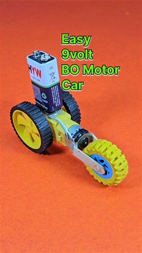 Easy 9volt BO Motor Car 😱 DIY DC Motor Car #car #shorts #ytshorts
