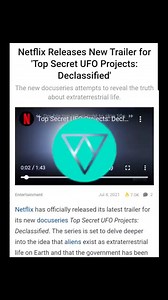 UFO/UAP DISCLOSURE 🛸 | Netflix has officially released its latest trailer for its new docuseries Top Secret UFO Projects: Declassified. The series is set to delve... | Instagram