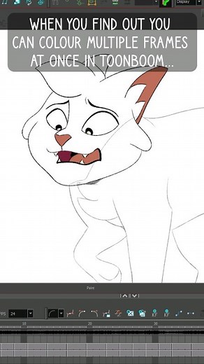 Roseshards Animation on Instagram: "Been working on a little bit of traditional animation and I figured I'd share this trick! I'm not sure how well known it is, but when I first discovered it I was the only person in my friend group who knew about it, so maybe it'll help some of you guys out too! HOW TO DO IT: - Under the "select" tool properties, toggle either "apply to all frames" or "apply to onion skin range" - Set your fill bucket to "paint unpainted" - Click or drag your fill bucket to col