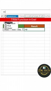 13K views · 73 reactions | TRIM function in excel | TRIM formula in excel  #Excel #tips #tricks #trendingnow #Microsoft | DK TECH Computer GYAN | Facebook