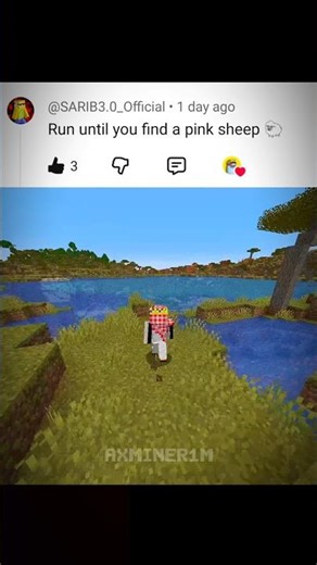 Minecraft But Running Until I Find Pink Sheep 🐑💖 | Minecraft Shorts