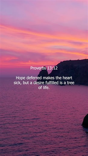 Proverbs 13:12 (ESV) [12] Hope deferred makes the heart sick, but a desire fulfilled is a tree of life. I suggest using BibleRef.com for verse definitions & context or BibleHub.com if definitions are missing from the first site. Links are also in my bio. You can also dm me on Instagram @ SaintSimz for questions. #JesusIsGod #bibleverse #ChristianTikTok #Christianity #saintsimz
