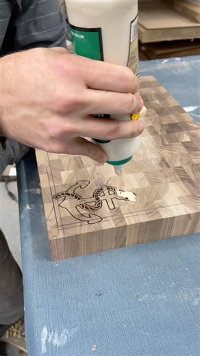 Custom anchor inlay cutting board! #woodworking #cncwoodworking #cuttingboard