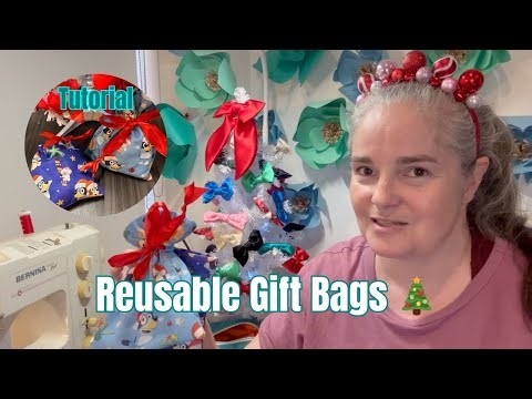 Reusable Fabric Gift Bags 🎄 Easy Christmas Sewing Tutorial (Two Styles)