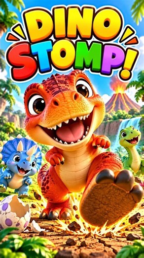 🦖🎵 DINO STOMP STOMP! 🎵🦖 | #kidsanimation #kidsvideos #preschool #kids #wonderlynest #dragonmovie