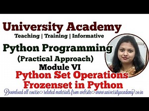 PY36 : Python Set Operations | Frozenset in Python | Set Pperations Python