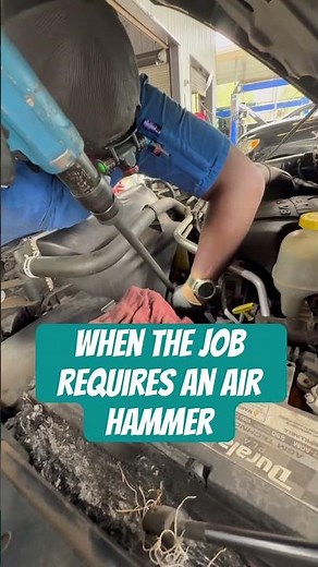 Fan clutch removal on a Dodge Ram 1500, sometimes air hammer is what it takes 🥴 #ram1500 #funnymeme