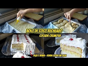 BOLO DE COCO RECHEADO l COCADA CREMOSA l FAÇA E VENDA ESSAS FATIAS