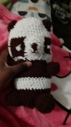 I crocheted a panda 🐼🐼#crocheting #crochet#crochet panda