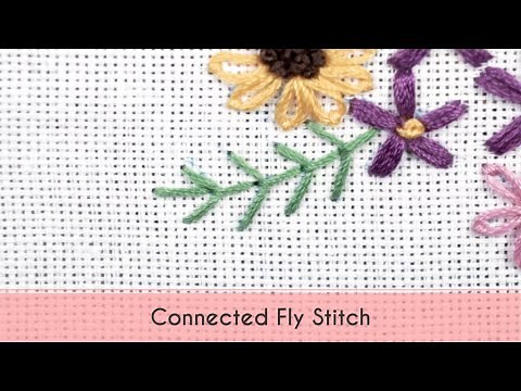 Connected Fly Stitch | Beginner Embroidery Tutorial