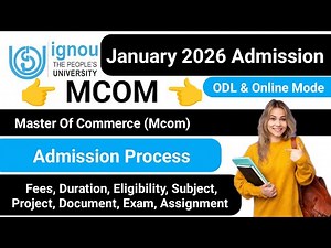 IGNOU MCOM Admission Process | IGNOU MCOM Admission Form Fill Up Online 2026 | IGNOU Admission 2026