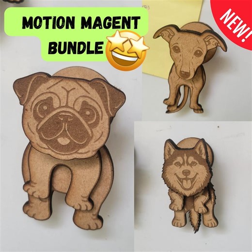 Motion Dog Magnet Bundle Laser Cut File | Fridge Magnet SVG Pack | Dog Lover Magnet Set - Etsy