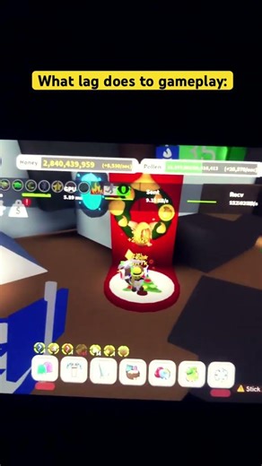 Cant play with this lag :/ #beesmas #beeswarmsimulator #bss