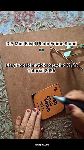 DIY Mini Easel Photo Frame Stand Easy Popsicle Stick Recycled Craft Tutorial #photostand #diycrafts