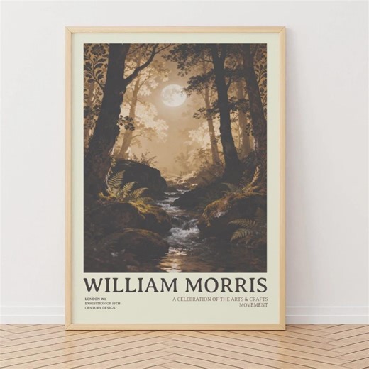 William Morris Moon & Nature Art Print, Exhibition Print, Forest Art Decor - Etsy