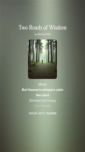 I'm learning to "make" music using artificial intelligence. This one is about the contrast between earthly wisdom and wisdom from above in James 3. "13 Who among you is wise and understanding? By his good conduct he should show that his works are done in the gentleness that comes from wisdom. 14 But if you have bitter envy and selfish ambition in your heart, don’t boast and deny the truth. 15 Such wisdom does not come down from above but is earthly, unspiritual, demonic. 16 For where there is en