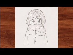 How to Draw Cute Winter Girl ❄️ | Step-by-Step Easy Pencil Sketch for Beginners