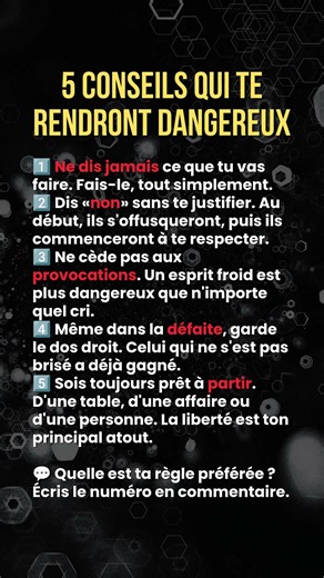 🦅 5 CONSEILS QUI TE RENDRONT DANGEREUX #citations #motivation #citationsprofondes