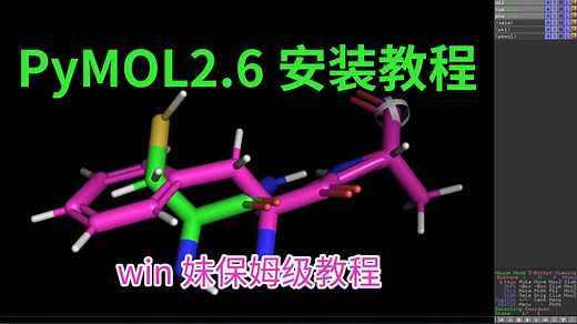pymol2.6分子以及蛋白的可视化软件安装教程python3.9