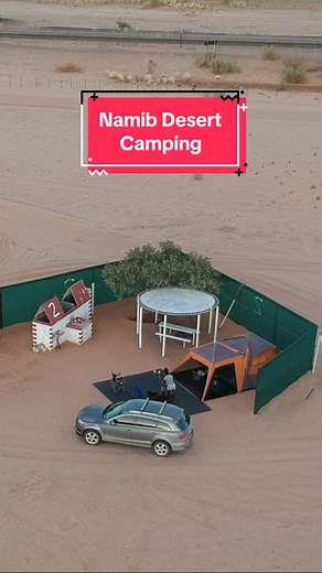 Would you go camping in the desert? It only takes 30min to setup the tent and it’s followed by toms of funs and a lifetime if memories 🥰🤌🏽 #camping #namibia #familytravel
