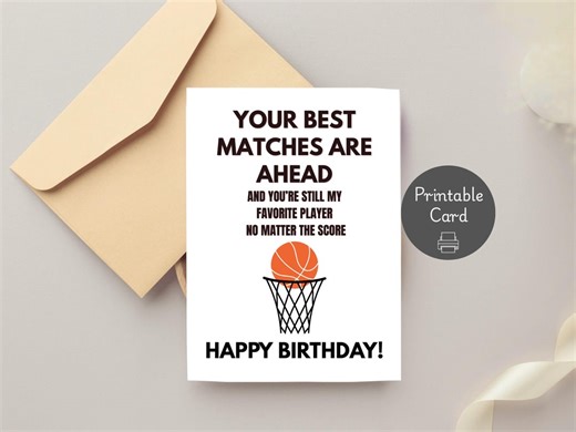 Basketball Birthday Card for Husband, Basketball Lover Boyfriend, Printable Birthday Card for Friend Sports Fan - Etsy