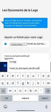 MA LOGE : Ajout d'un fichier à télécharger par le secrétaire de la Loge