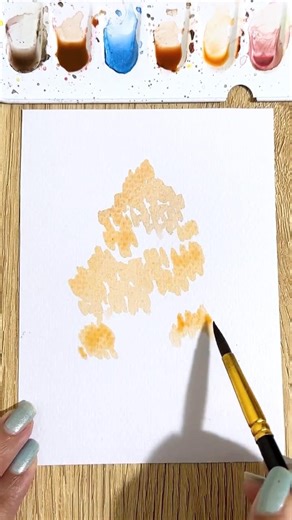 Easy Autumn tree painting for beginners 🍂🍁