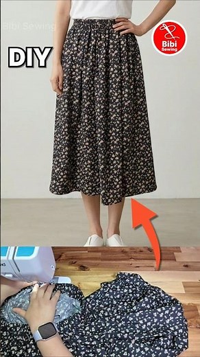 So Easy Elastic Waist Skirt No Pattern Beginner Friendly Sewing DIY