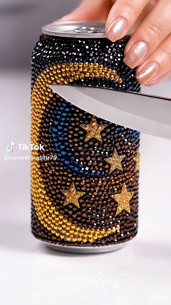 Diamante star and moon soda can #fyp #asmr #asmrsounds #satisfyingvideos #star