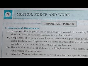 7th. STD Science Workbook Chp 7 Motion, Force And Work ‪@omeducation8606‬
