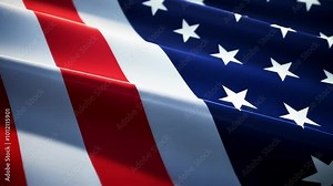 Close up of american flag waving in wind, lit dramatically, ideal for patriotic projects. Celebrate american values and history with this symbol of freedom and democracy Stock Video