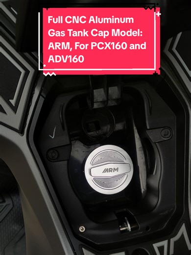 Full CNC Aluminum Gas Tank Cap Model: ARM, For PCX160 and ADV160 #fuelgastankcapcover #gastankcapcover #adv160accessories #armgastankcapcover