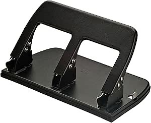 Officemate 3-Hole Punch, Medium Duty, 30-Sheet Capacity, Ergonomic Handles, Adjustable Paper Guide, Durable Metal Base, Black