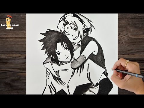 How to Draw Sasuke and Sakura (SasuSaku ❤️) | Easy Anime Drawing Tutorial for Beginners