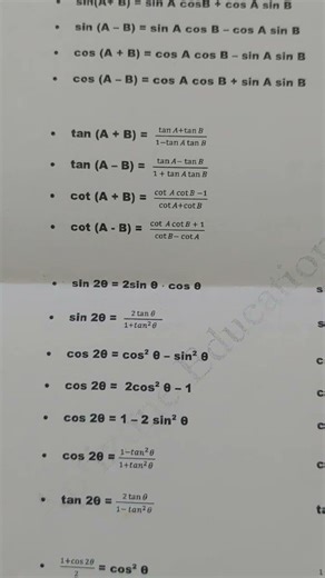 Important Trigonometric function formulas class 12#boards #maths #exam #2026