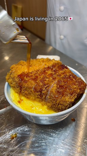 So Thick! 🇯🇵It’s the No.1 pork cutlet rice bowl made with thick pork cutlets in Japan. Pay attention to the thickness of the meat. It’s really tender, the sauce is delicious, and the combination with the egg is great. I highly recommend this place. #japanesefood #tonkatsu #viral | Chanmyung Jeon
