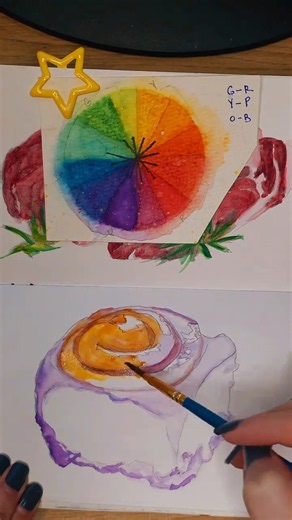 How to draw cinnamon roll #colortheory #art #shorts