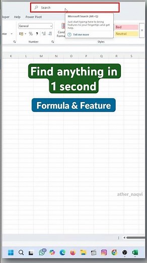 Excel Search Bar Trick – Find any formula and feature in 1 Second! 🔍💡