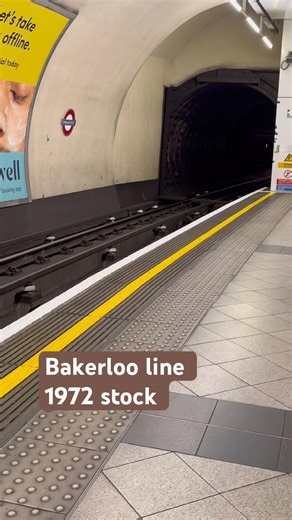 Bakerloo line 1972 stock approaching Embankment station