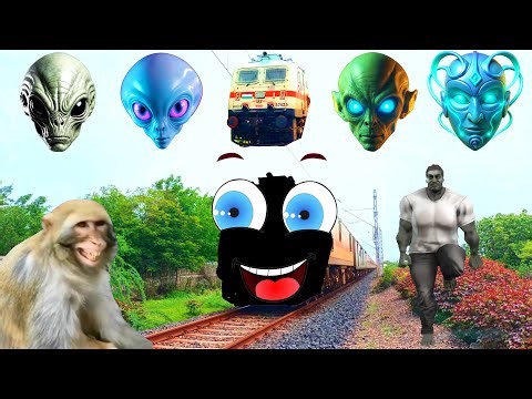 Amazing aliens train very horror face video | aliens funny videos | alien comedy train video