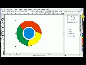 How to make Google Chrome logo in CorelDRAW 11