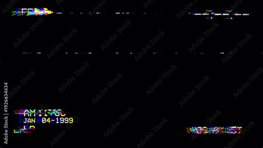 VHS Fast Forward FF Glitch Overlay with Static Analog Noise and Timecode - Seamless Loop 4K 4k video animation seamless loop