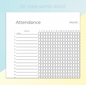 Attendance Sheet · Fillable and Printable PDF · English and Spanish - Etsy