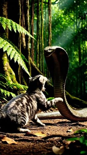 cat vs cobra snake
