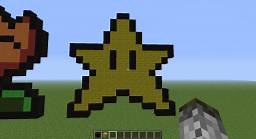 Super Mario Star Pixel Art Minecraft Map