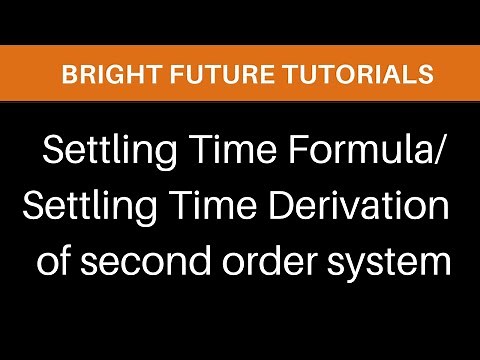 Settling Time formula | settling time in control system | settling time equation