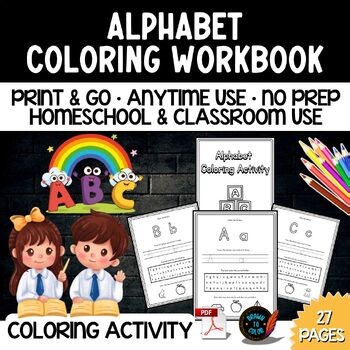 {Dollar Deal} Alphabet Coloring & Tracing Workbook | Preschool & Kindergarten